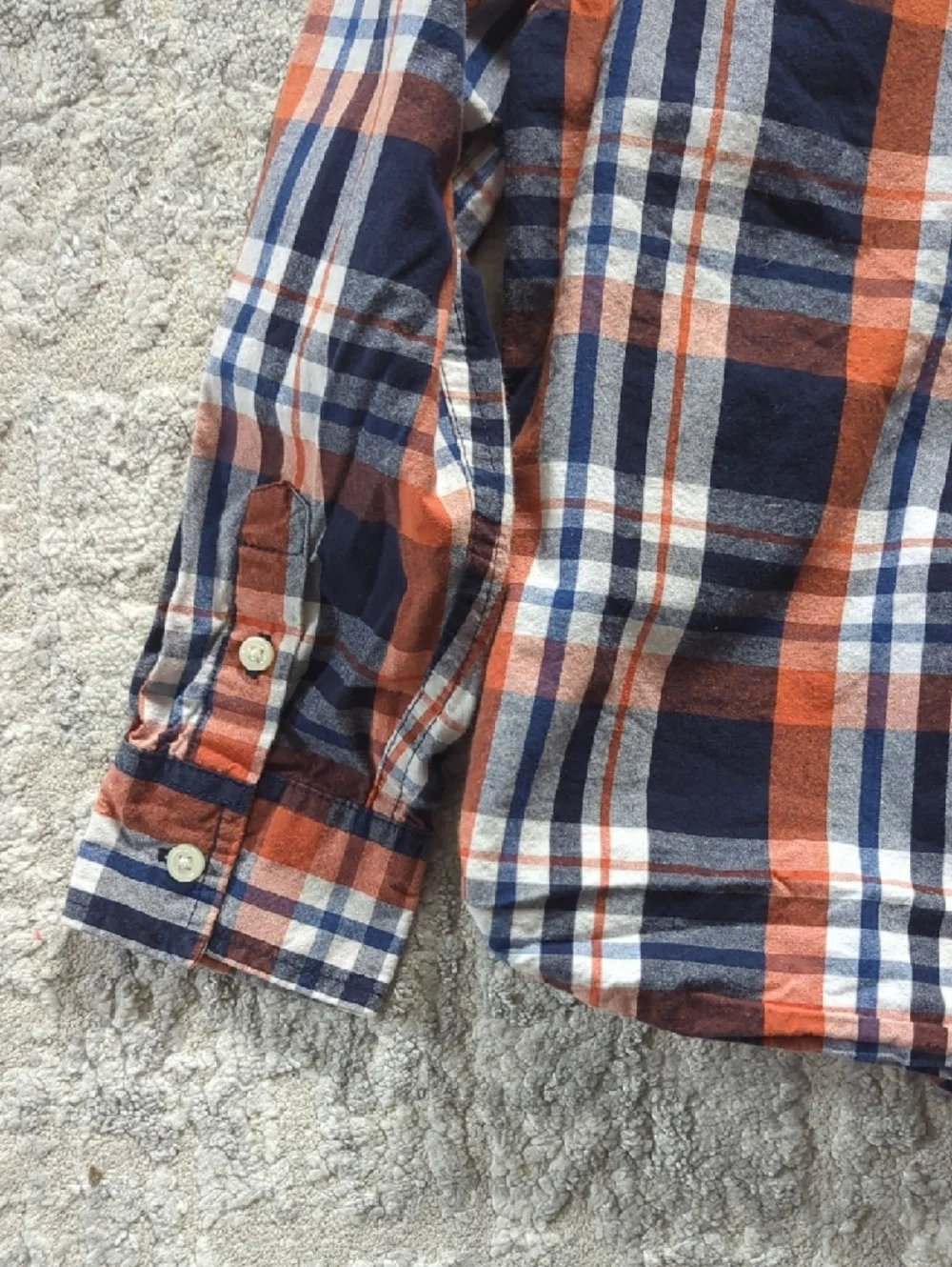 Gymboree Orange & Navy Plaid Button-Up Shirt Size 4T